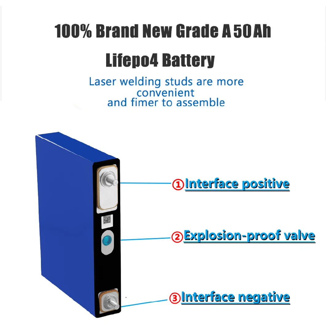 3.2V 50ah Batteries LiFePO4 Lithium Ion 3.2V 50ah Li-ion Cell LFP Battery Cell