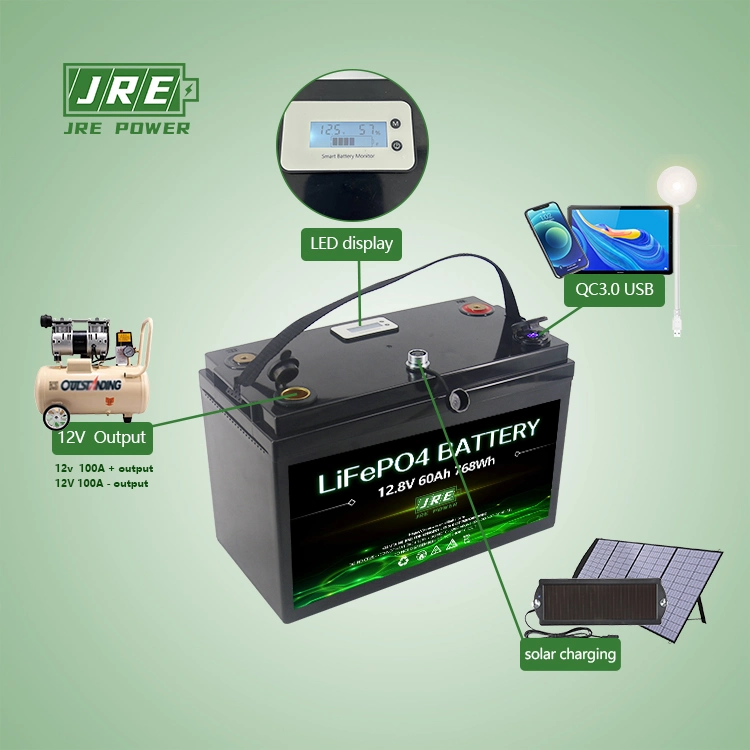 12V 60ah Power Supply Using Batteries Solar RV LiFePO4 Battery